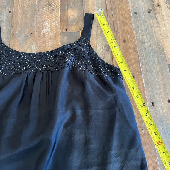 Eileen Fisher 100% Silk Satin Sparkly Silky Beaded Scoop Neck Glitzy Glam Tank - Picture 9 of 11